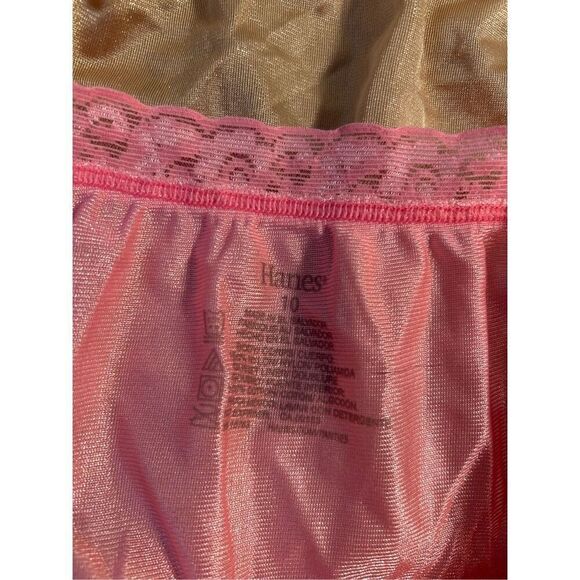 2 Hanes nylon panties nwot size 10 pink tan - Picture 2 of 4
